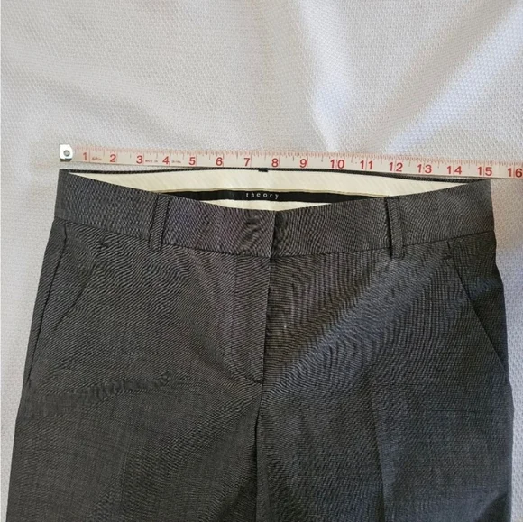 Theory Emery Trousers in Black/White Barker Fabric Size 4 - Picture 5 of 7